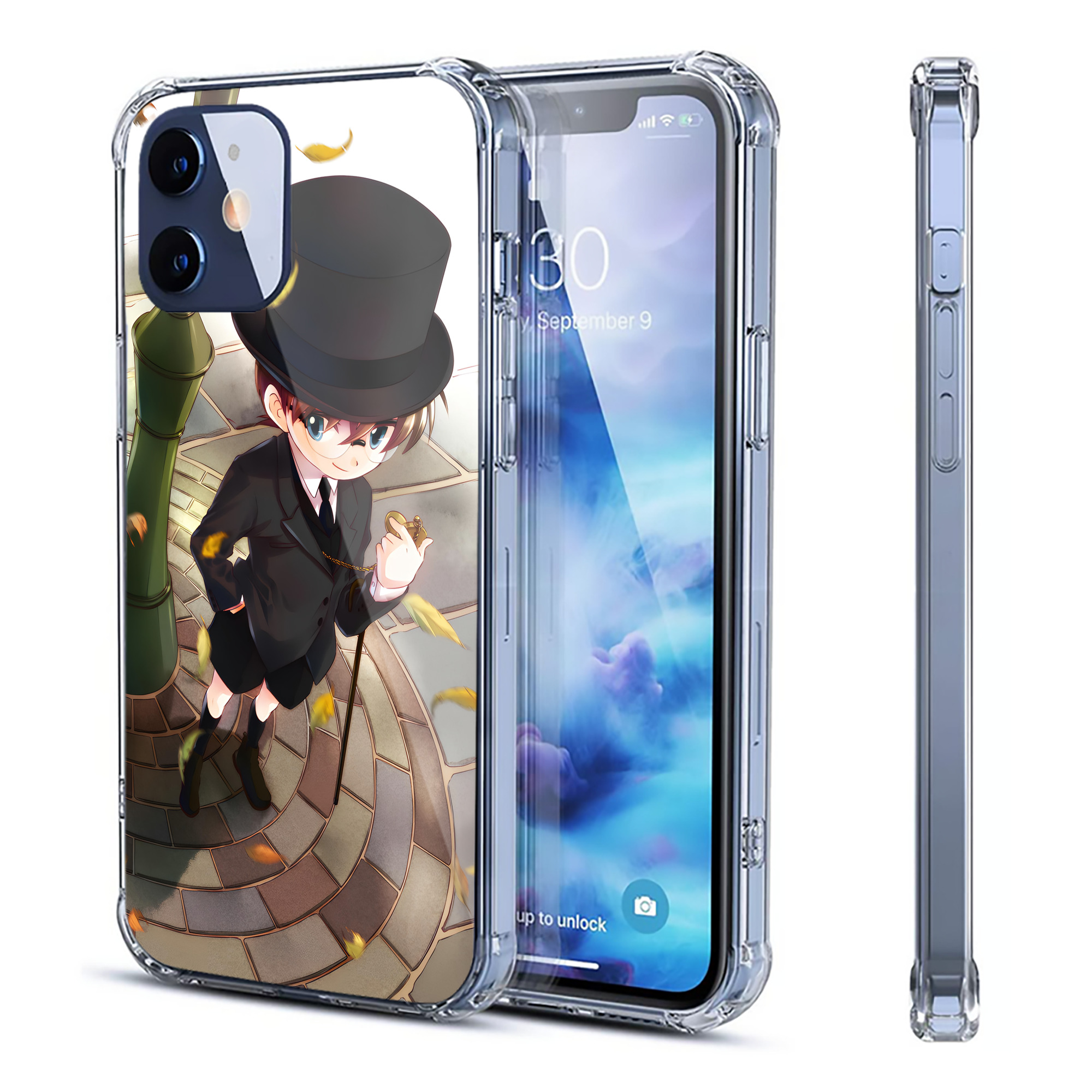 （画像用） 名探偵コナン Detective Conan 【iPhone 12シリーズ対応】透明スマホケース（クリアソフトケース）